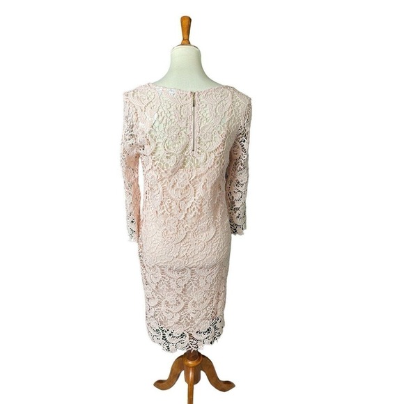 Cato Lace Sheath Dress Blush Pink 3/4 Sleeve Lined Women’s Size 10 NEW WITH TAGS - Picture 4 of 9
